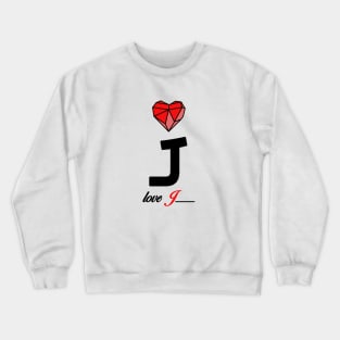 Initial love letter J for valentine Crewneck Sweatshirt